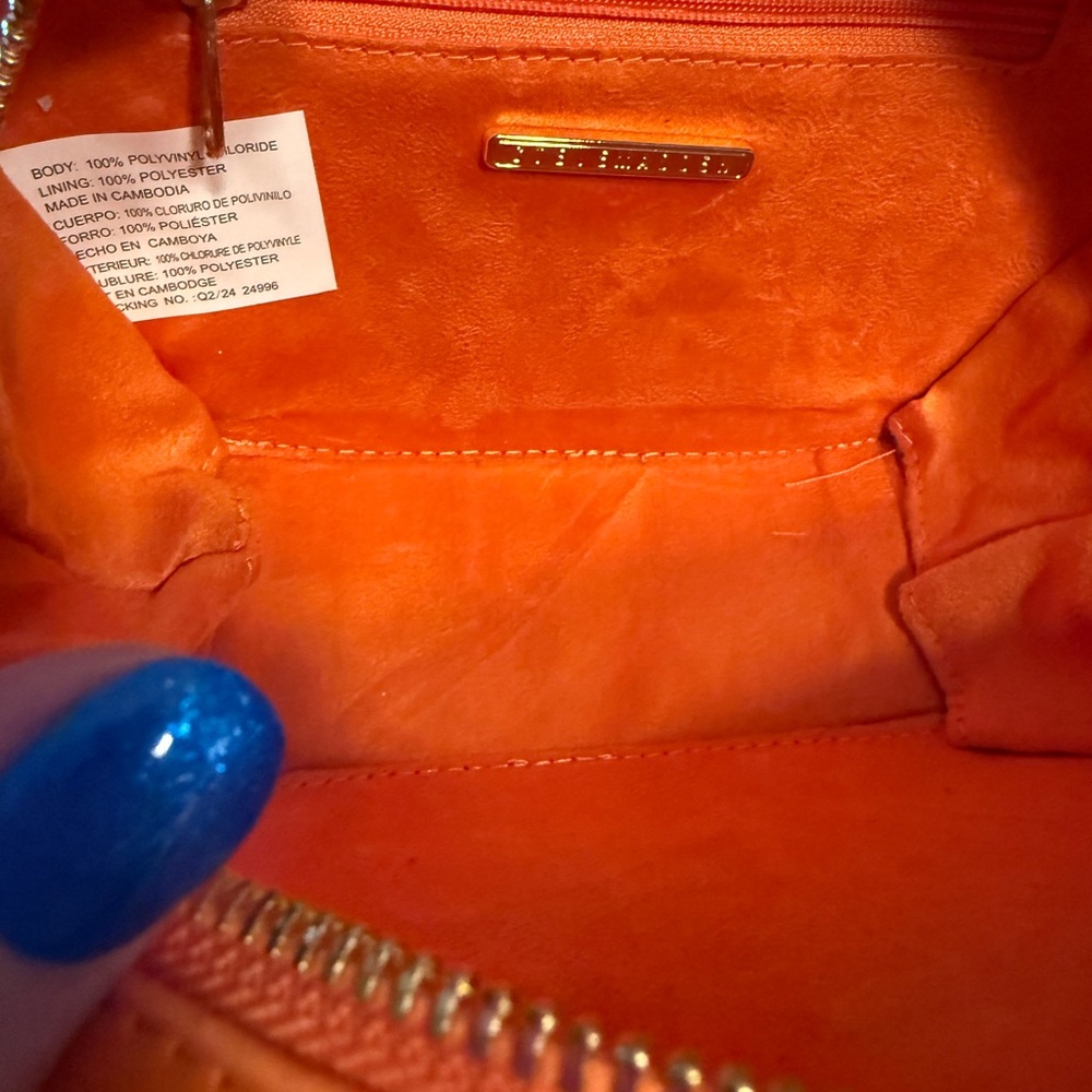 Steve Madden NWT Amazing & Fun Orange Mango Small Crossbody Satchel Bag (P159) - Picture 7 of 8